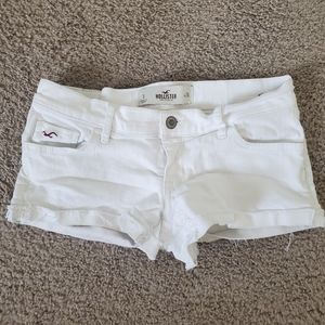 Hollister white denim shorts